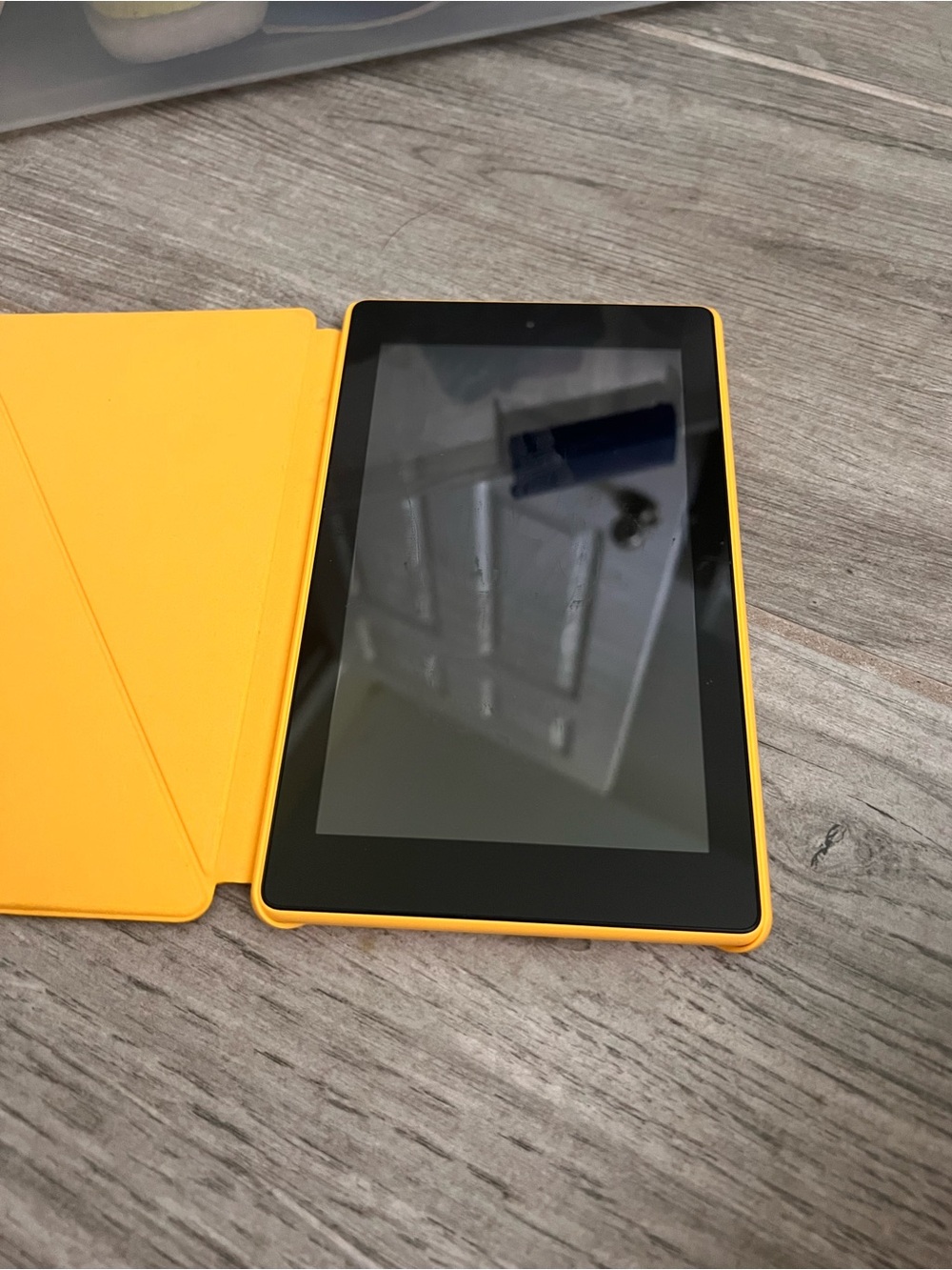 Amazon Fire tablet with Matching Yellow Folio Case